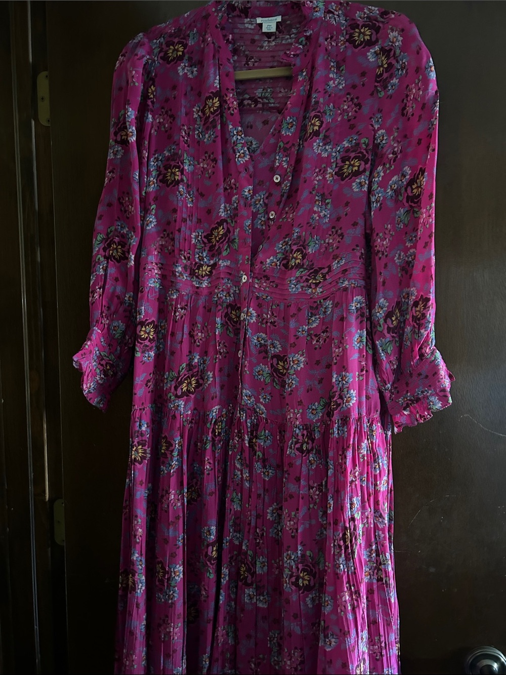 Sundance Magenta Floral button up with matching slip dress.